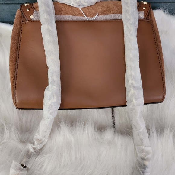 New Michael kors parker studded suede brown crossbody chain bag handbag Nwt - Picture 2 of 3
